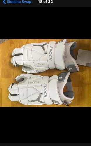 White New Player's Epoch Integra LE 13" Lacrosse Gloves