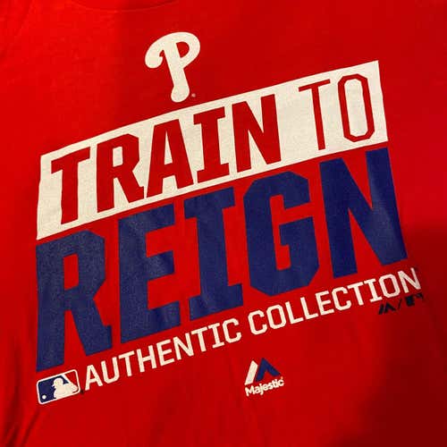 Philadelphia Phillies MLB Florida Spring Training Red Men's Medium Majestic Shirt