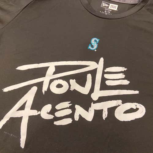 Seattle Mariners “Ponle Acento” MLB Team Issued T-Shirt Black Men's XL Majestic Shirt