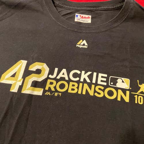 2019 Jackie Robinson Day MLB T-Shirt Blue Men's Large Majestic Shirt
