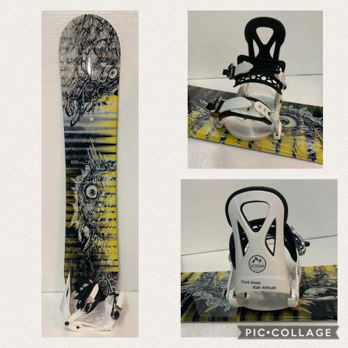 BOYS 540 FIVEFORTY "PIRATE" SNOWBOARD 120CM W/ ALTITUDE JR BINDINGS WHITE/BLACK