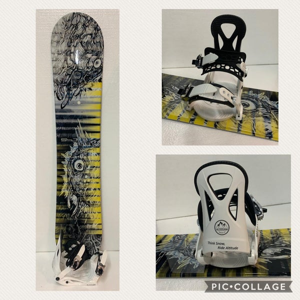 BOYS 540 FIVEFORTY "PIRATE" SNOWBOARD 120CM W/ ALTITUDE JR BINDINGS WHITE/BLACK