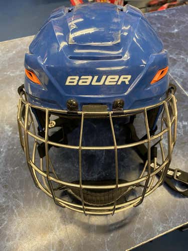 Blue w/ Orange New Large Bauer IMS 11.0 Helmet Combo