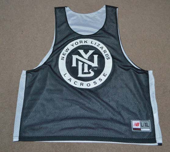 New York Lizards Game Worn Used Warrior MLL Lacrosse Reversible Pinnie  Jersey L/XL