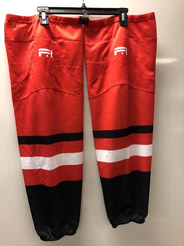 Red Used Senior XL Socks Pro Stock by Flow hockey