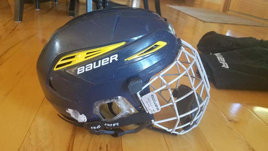 Bauer IMS 11.0 Helmet with cage - used, navy blue, medium