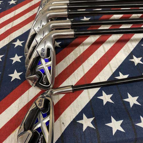 Barely Used Men's RH Callaway X-22 Stiff Flex Graphite Shaft Iron Set(3-SW)- 151769