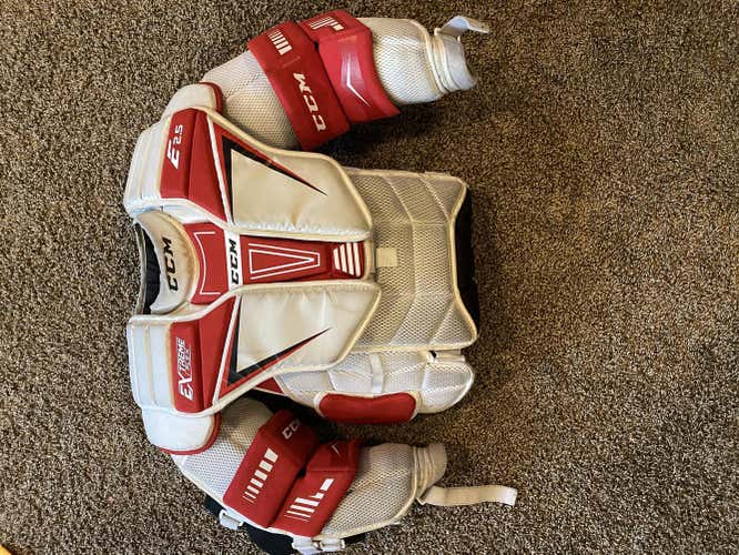 Used Junior Large CCM Extreme Flex Shield Pro Chest and Arm Protector Goalie Chest Protector