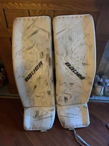 White Senior 37" Bauer Vapor 1X  Goalie Leg Pads