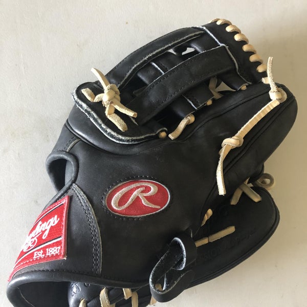 Black Kid Pitch (9YO-13YO) Infield Heart of the Hide 11.5" Baseball Glove
