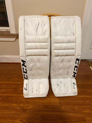 White Senior 33" CCM Extreme Flex E4.5  Goalie Leg Pads