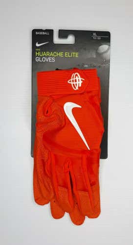 NWT Nike Huarache Orange Elite Baseball Batting Leather Gloves Sz XLarge - Adult -PGB642 844