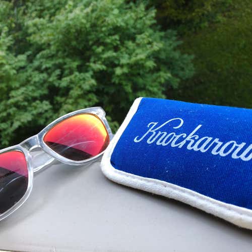 Knockaround Shades Wayfarer Sunglasses Orange Lens Clear Frame