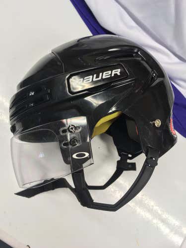 Black Used Large Bauer Re-Akt 75 Helmet w/Oakley visor