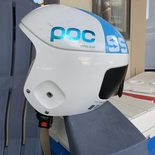 White Used Medium/Large POC Orbic Comp Julia Helmet FIS Legal