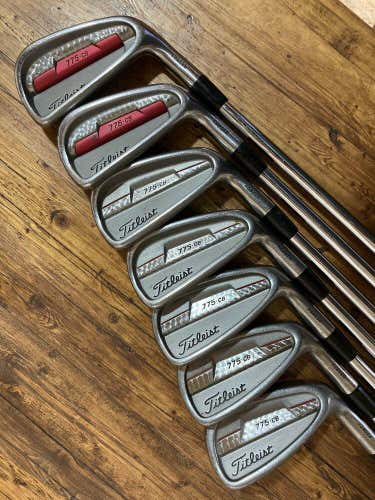 Titleist 775 CB Iron Set 4-PW RH Stiff w Golf Pride MultiCompound Midsize Grips