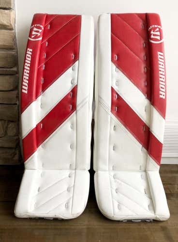 NEW Senior 34 + 1.5” WARRIOR Ritual G4 Goalie Leg Pads - CUSTOM SPEC - Red & White