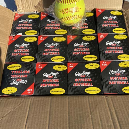 Yellow New Rawlings 12 Pack (1 Dozen) Softball