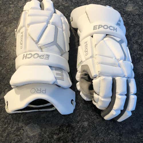 White Used Player's Epoch Integra 13" Lacrosse Gloves