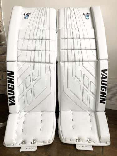Senior 33 + 2” Vaughn Velocity VE8 PRO Goalie Pads - WHITE