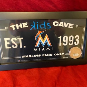 Miami Marlins  “KIDS CAVE” Framed Game Used MLB Authenticated Dirt by Steiner