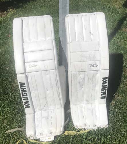 White Intermediate 32" Vaughn Velocity XFP Goalie Leg Pads