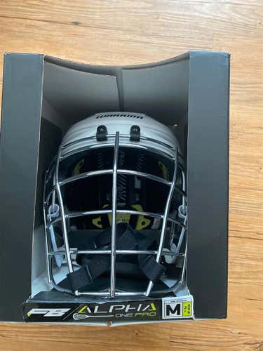 White Adult Player's Warrior Alpha One Pro Helmet