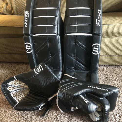 Black Senior 34" Warrior Ritual GT2  Pro Goalie Leg Pads