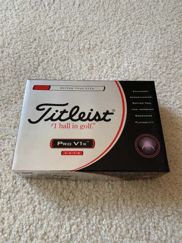 White New Titleist Pro V1x 12 Pack (1 Dozen) Balls