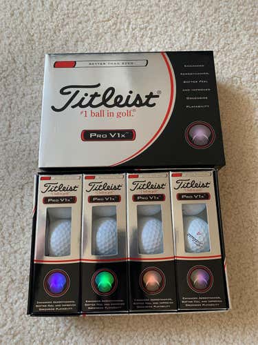 White New Titleist Pro V1x 12 Pack (1 Dozen) Balls