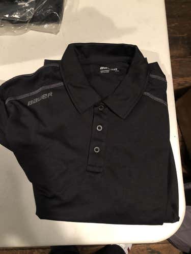 Black New Adult Medium Bauer Team Premium Polo Shirt