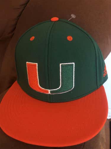 Miami Hurricanes Adidas NCAA Fitted 7 3/8