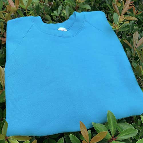 Vintage 90s Fruit Of The Loom Teal Sweater Large Mens Sweater Pullover Vtg