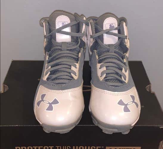 Gray Kid's Molded Cleats Under Armour