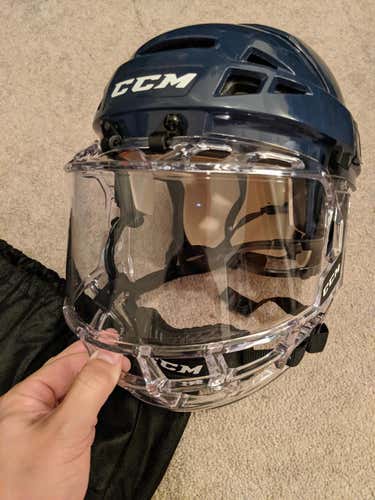 New Medium CCM Vector V08 Helmet Pro Stock w New CCM FV1 shield