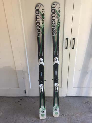 Used Men's 2012 Salomon All Mountain Skis With Bindings Max Din 12