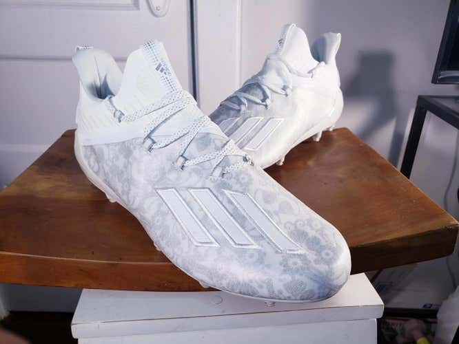 Adidas Adizero New Reign Football Cleats Young King White FU6705 Mens Size 10.5