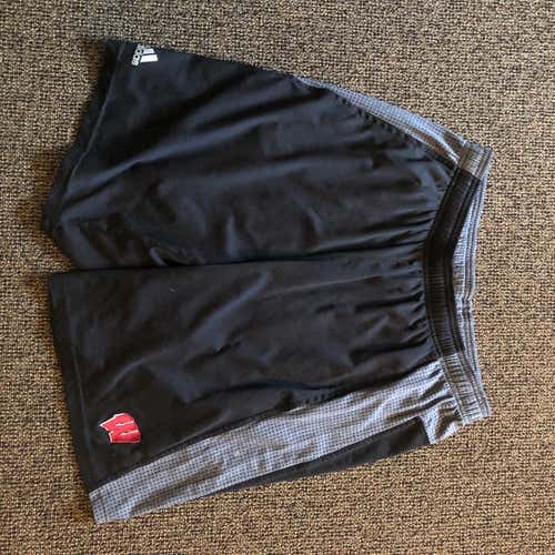 Wisconsin Black Men's Large Adidas Shorts