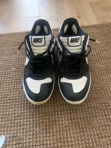 Nike Alpha Huarache Elite 2 Metal Baseball Cleats (Black And White