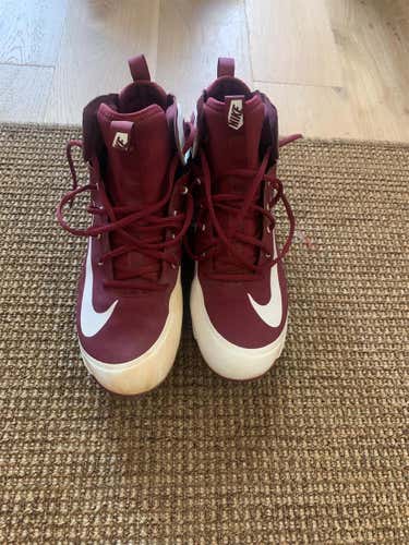 Nike Alpha Huarache Elite Maroon White Baseball Cleats 923428-612