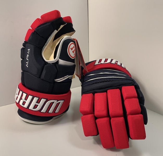 New Navy Blue and Red Senior Warrior Alpha QX Pro 14" Gloves
