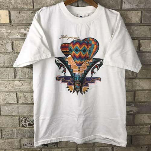 Vintage 90s Albuquerque New Mexico Loco Jack Size Large White Graphic T Shirt