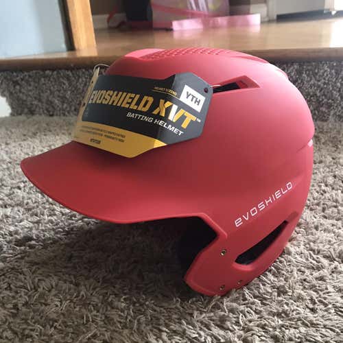 Red New  EvoShield WTV7115SCYH Batting Helmet
