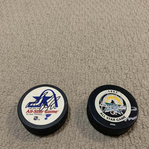 2X RARE SIGNED Nhl All Star Game Official Pucks