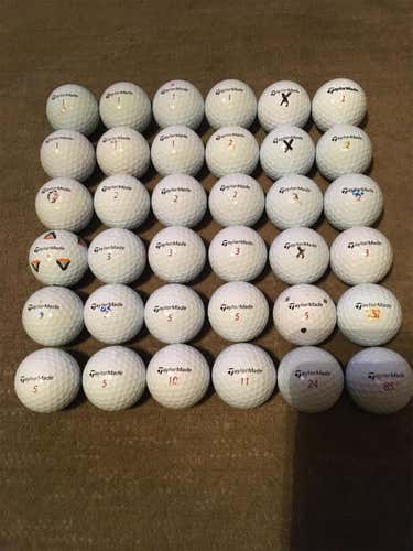 White Used TaylorMade TP5X 36 Pack (3 Dozen) Balls