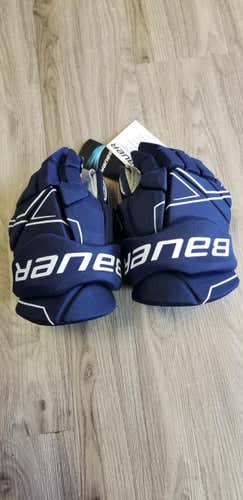 Navy Blue New Junior Bauer NSX Gloves 10"
