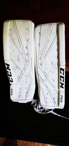 White Used Senior 33" + 1 CCM Premier P2.9 Goalie Leg Pads