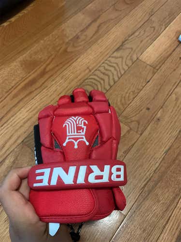 Red Used Player's Brine King Superlight II 12" Lacrosse Gloves