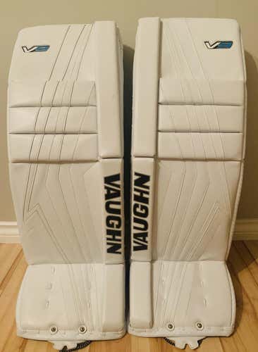 White Senior 33" Vaughn V9 Velocity Pro Goalie Leg Pads