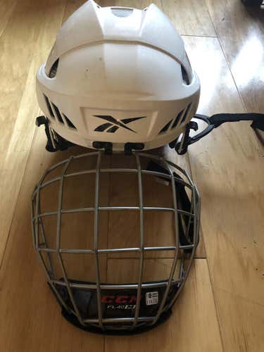 White Used Small Reebok Helmet